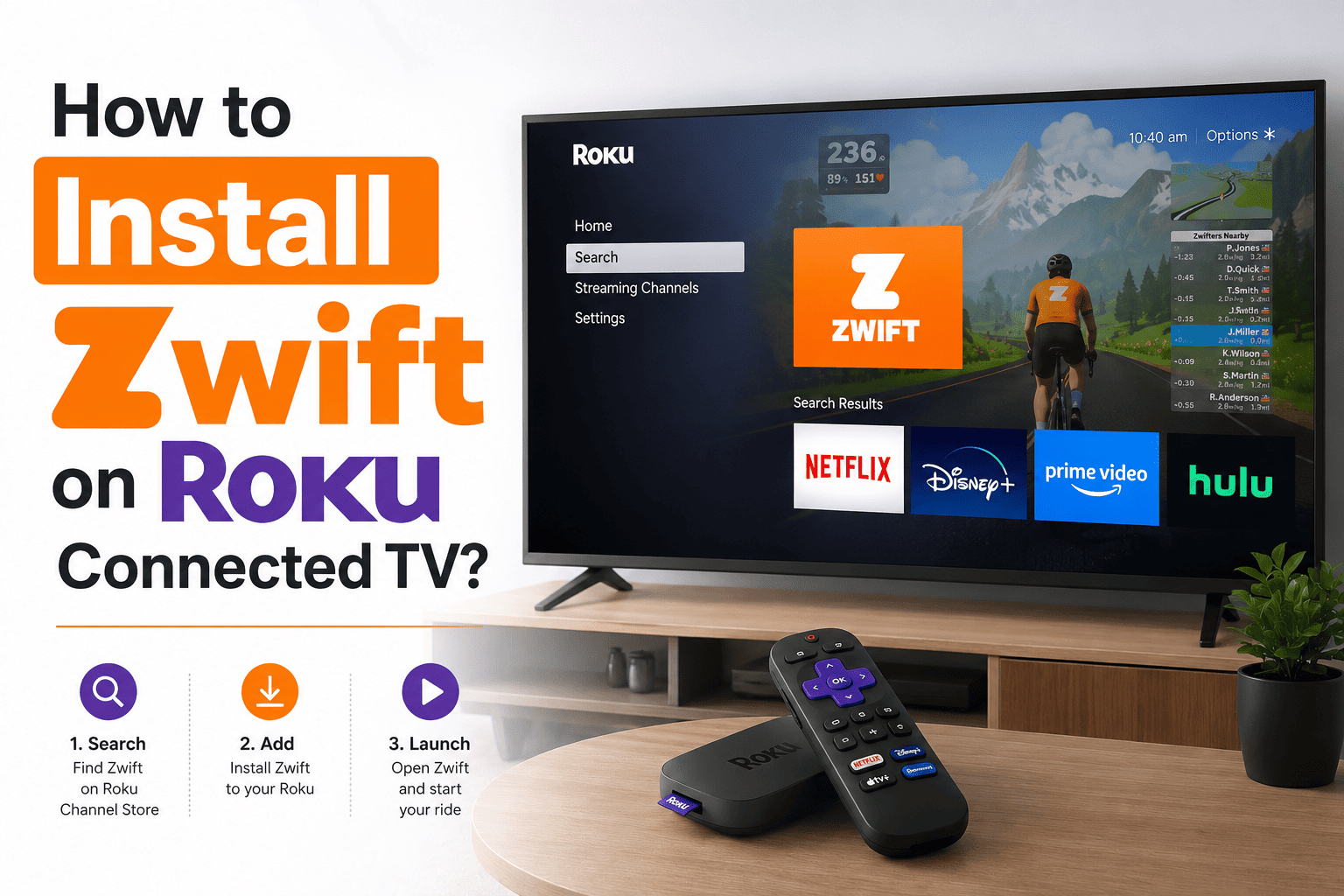 How to Install Zwift on Roku Connected TV?